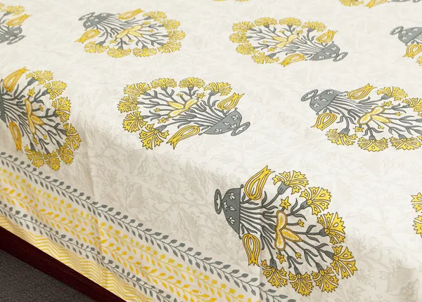 Yellow_Cotton_Rajwada_Empire_Double_Bedsheet_With_Pillow_Cover_108_X_108_Cm